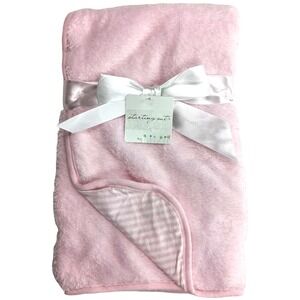 Starting Out Pink White Stripe Baby Girl Blanket Lovey Cotton Polyester Soft NWT